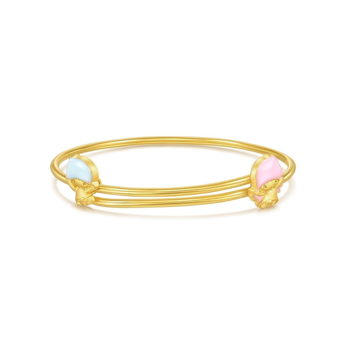 Little Twin Stars' 999.9 Gold Baby Bangle