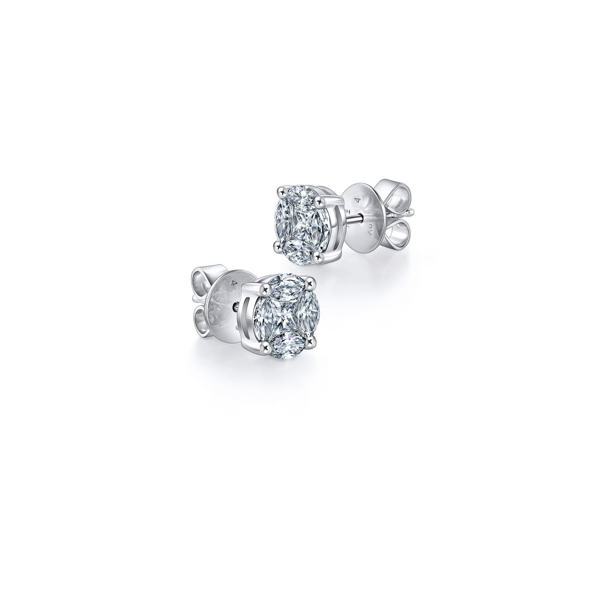 18K White Gold Diamond Earrings