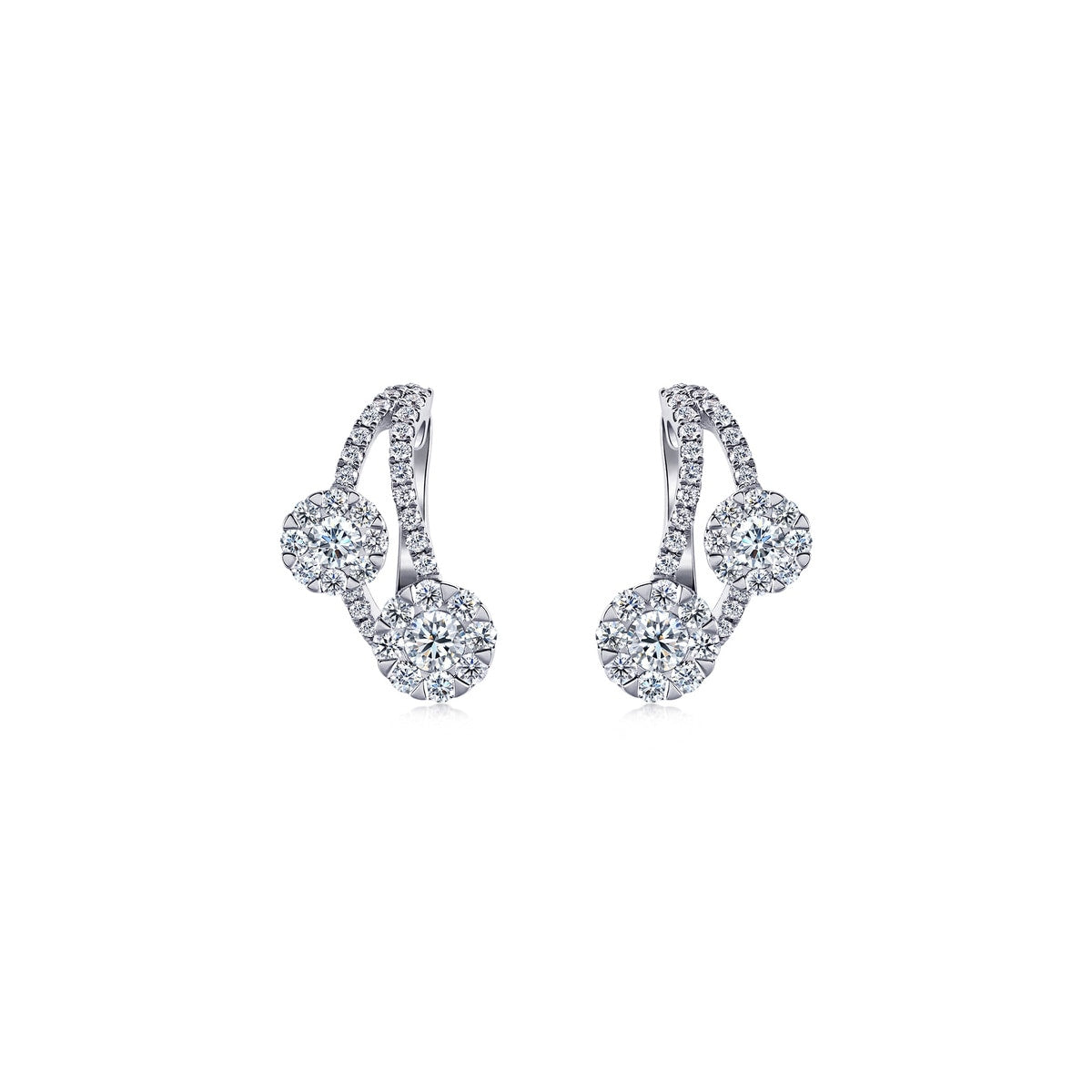 18K White Gold Diamond Earrings