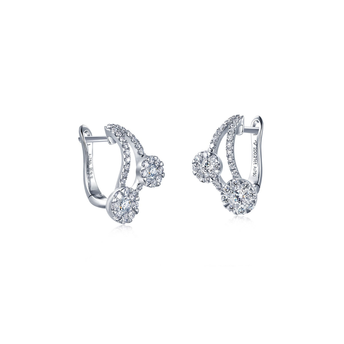 18K White Gold Diamond Earrings