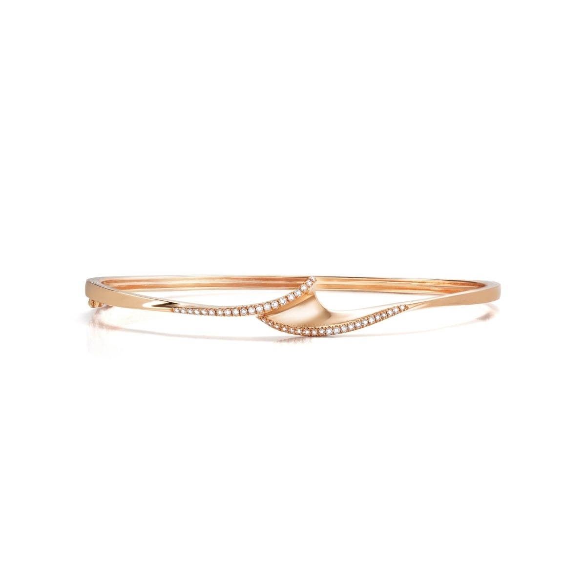 18K Rose Gold Diamond Bangle