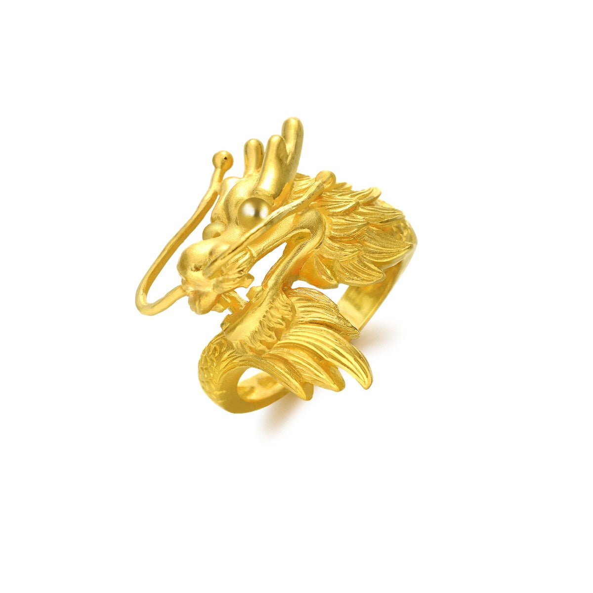 Dragon & Phoenix' 999.9 Gold Dragon Ring