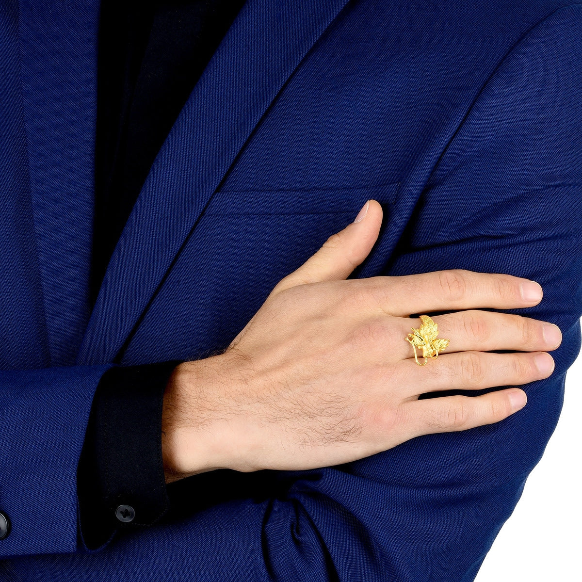 Dragon & Phoenix' 999.9 Gold Dragon Ring
