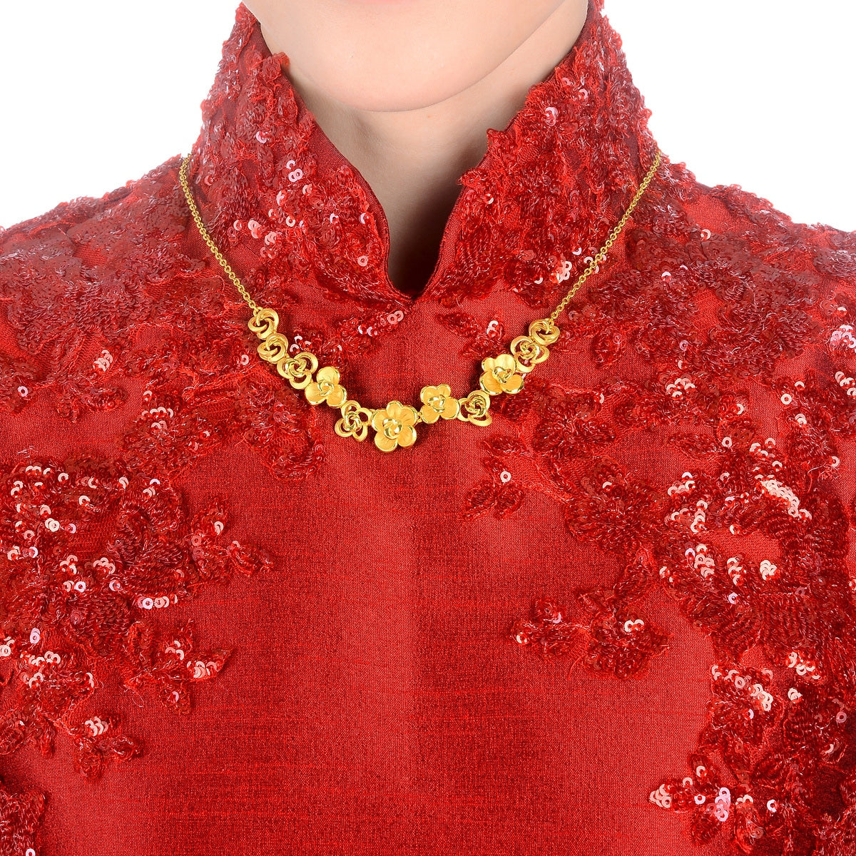 Floral' 999.9 Gold Necklace