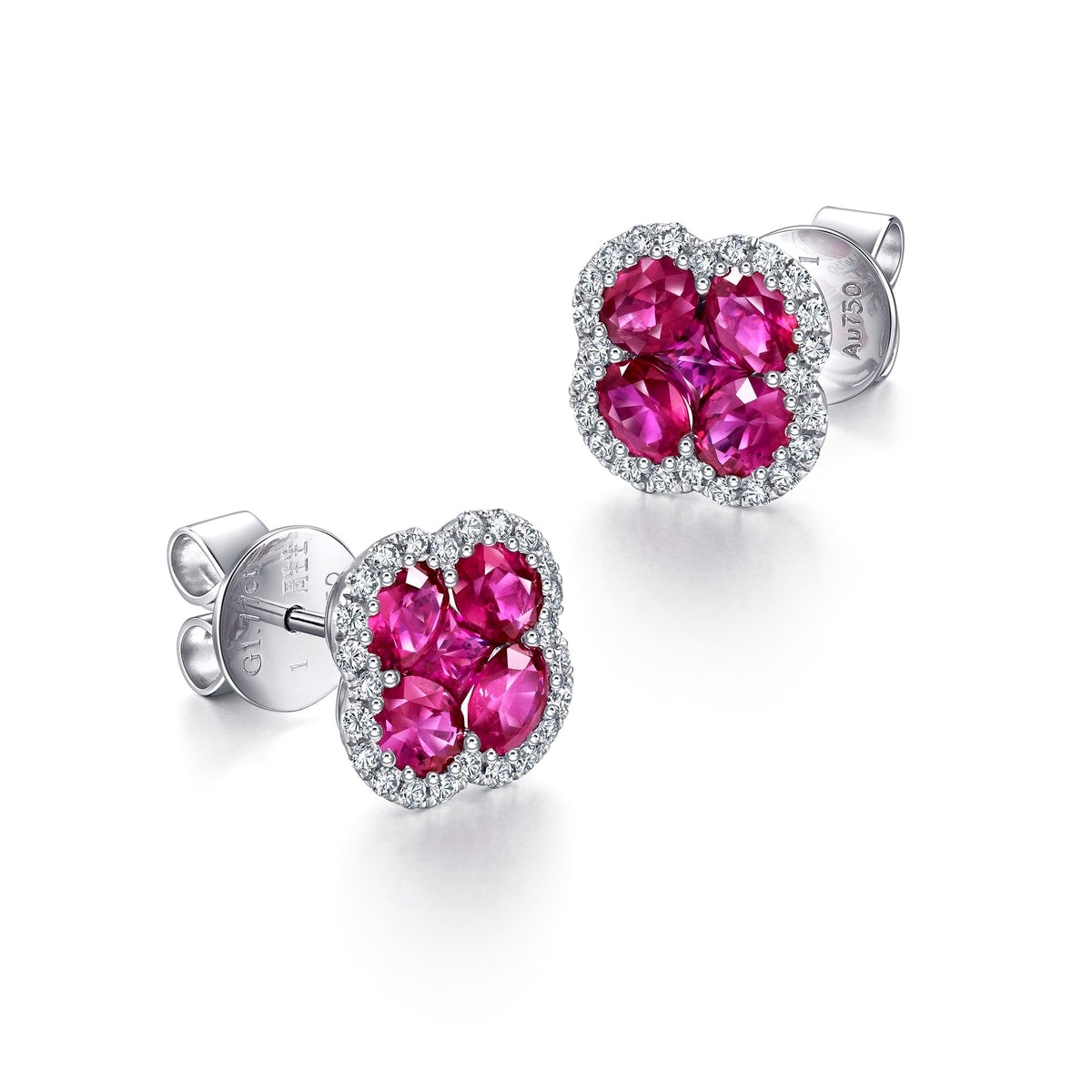 18K White Gold Ruby Earrings