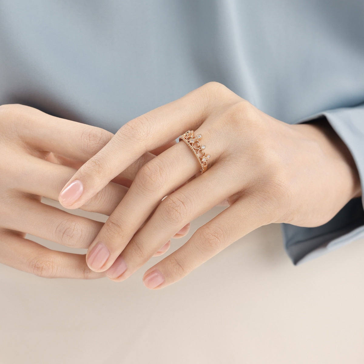 V&A 'The Art of Romance' 18K Rose Gold Diamond Ring