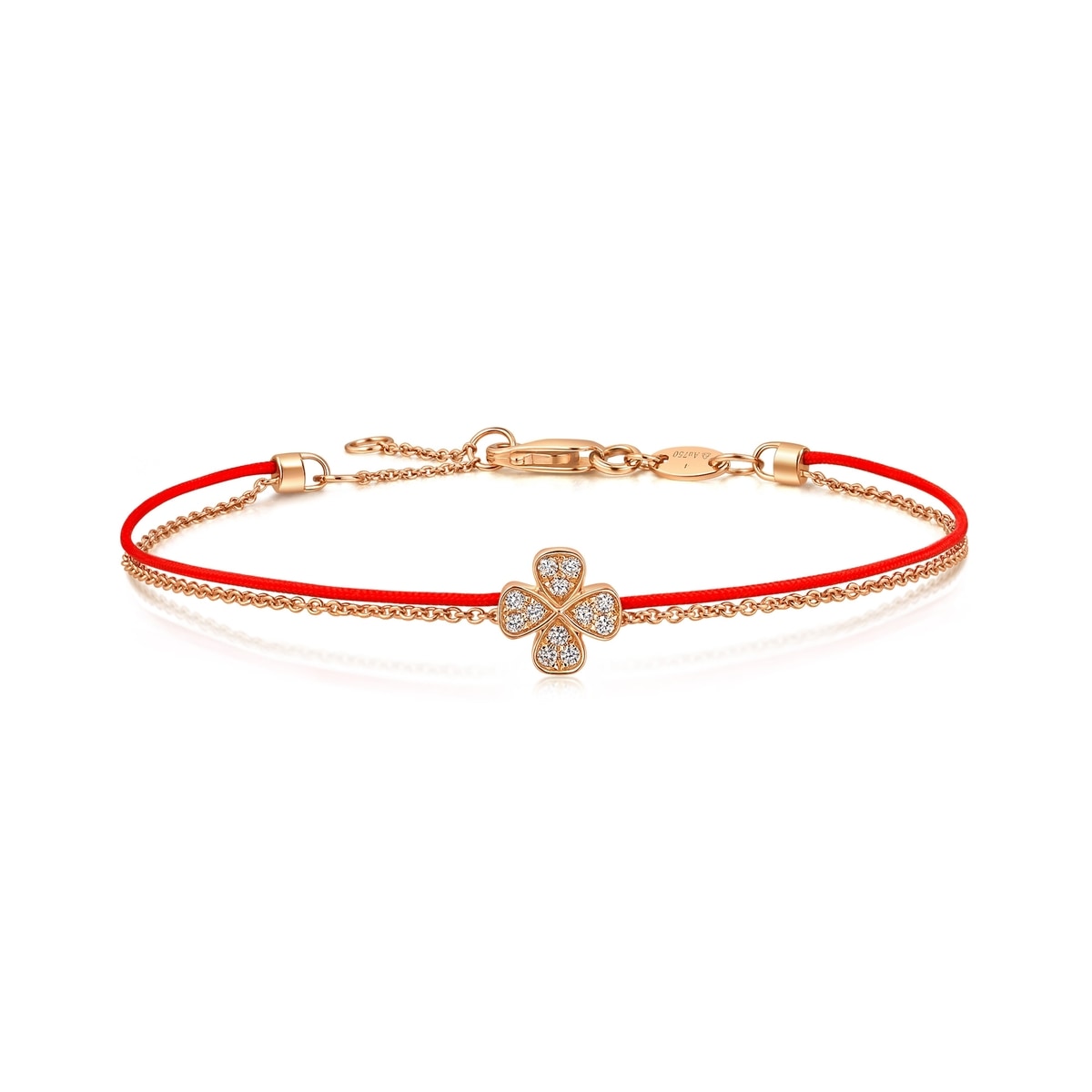 Love Knot' 18K Rose Gold Diamond Four-Leaf Bracelet