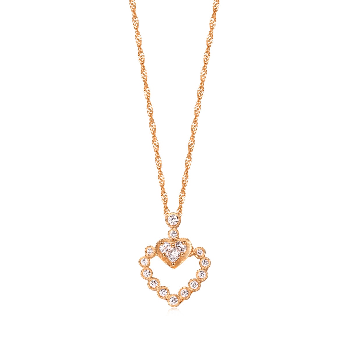Pure' 18K Rose Gold Diamond Pendant