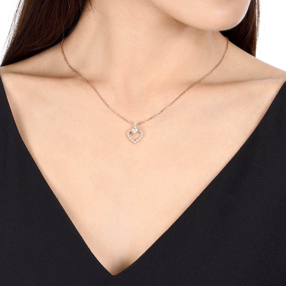 Pure' 18K Rose Gold Diamond Pendant