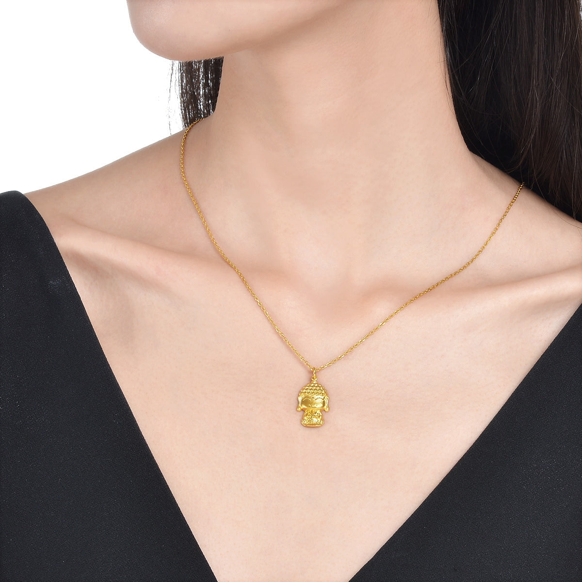 Fate with Buddha' 999.9 Gold Buddha Pendant