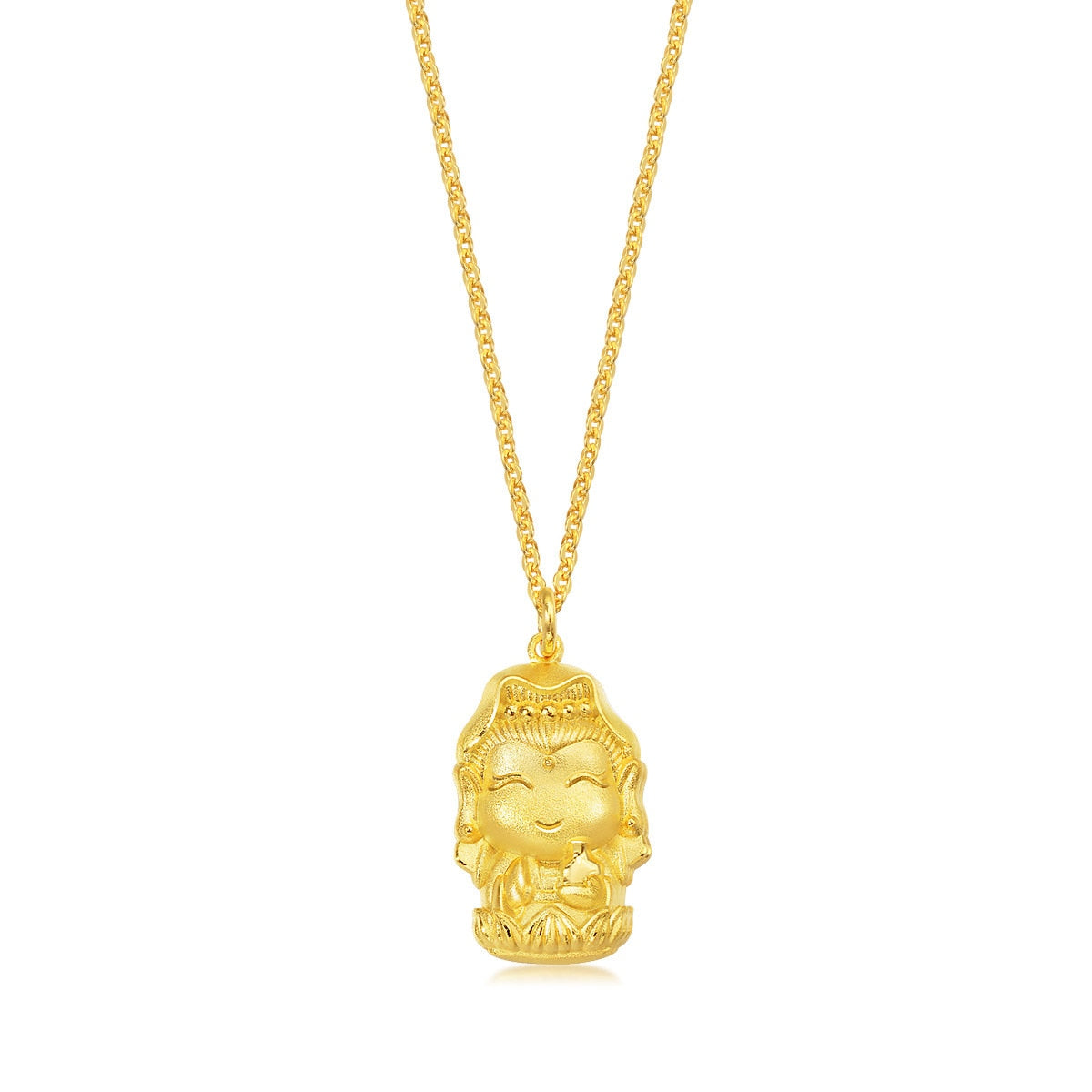 Fate with Buddha' 999.9 Gold Guanyin Pendant