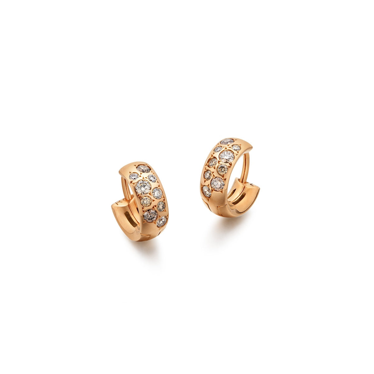 18K/750 Gold (Rose) Brown Diamond Earrings