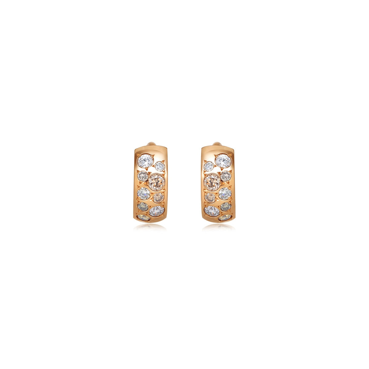 18K/750 Gold (Rose) Brown Diamond Earrings