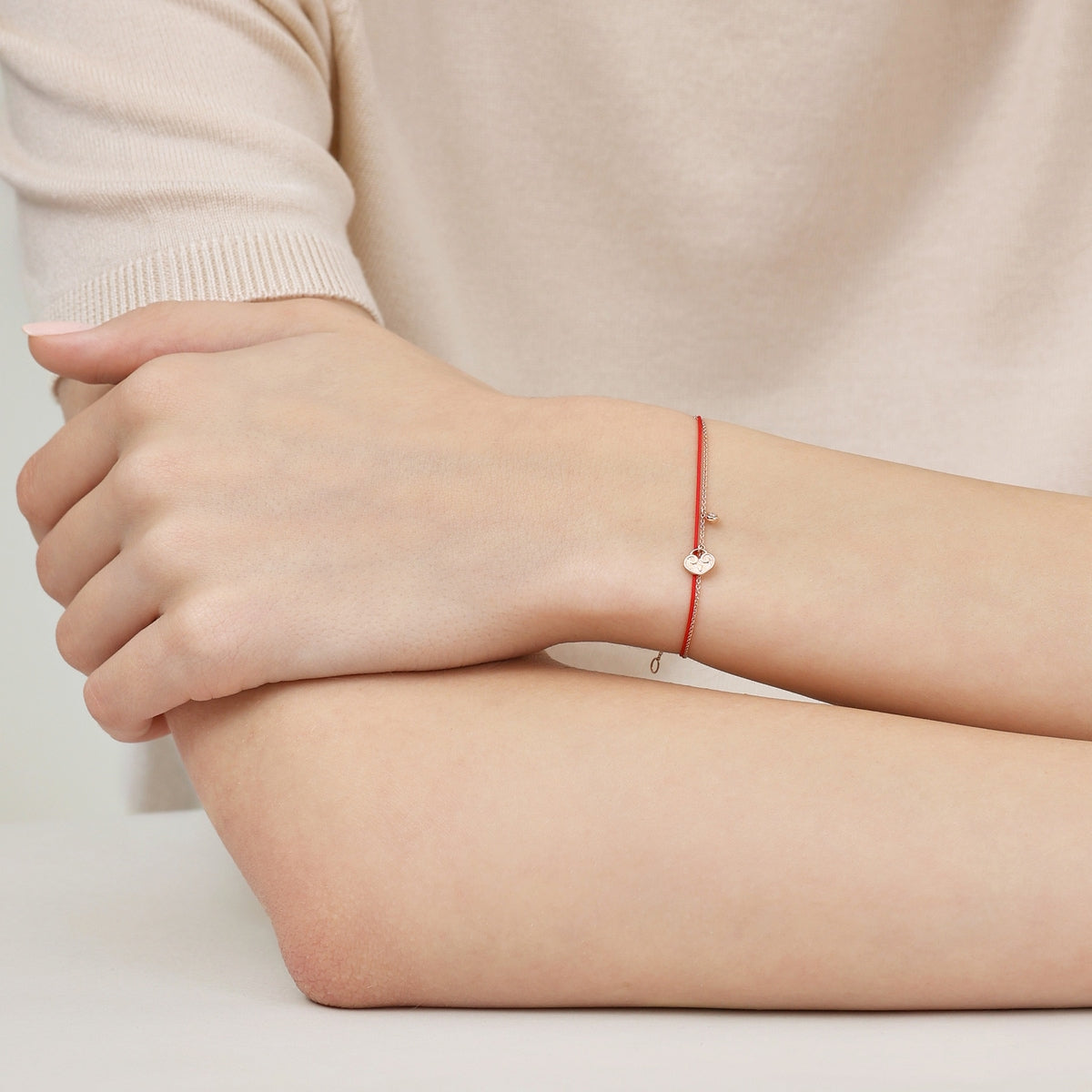 PROMESSA 'Love Knot' 18K Rose Gold Diamond Bracelet