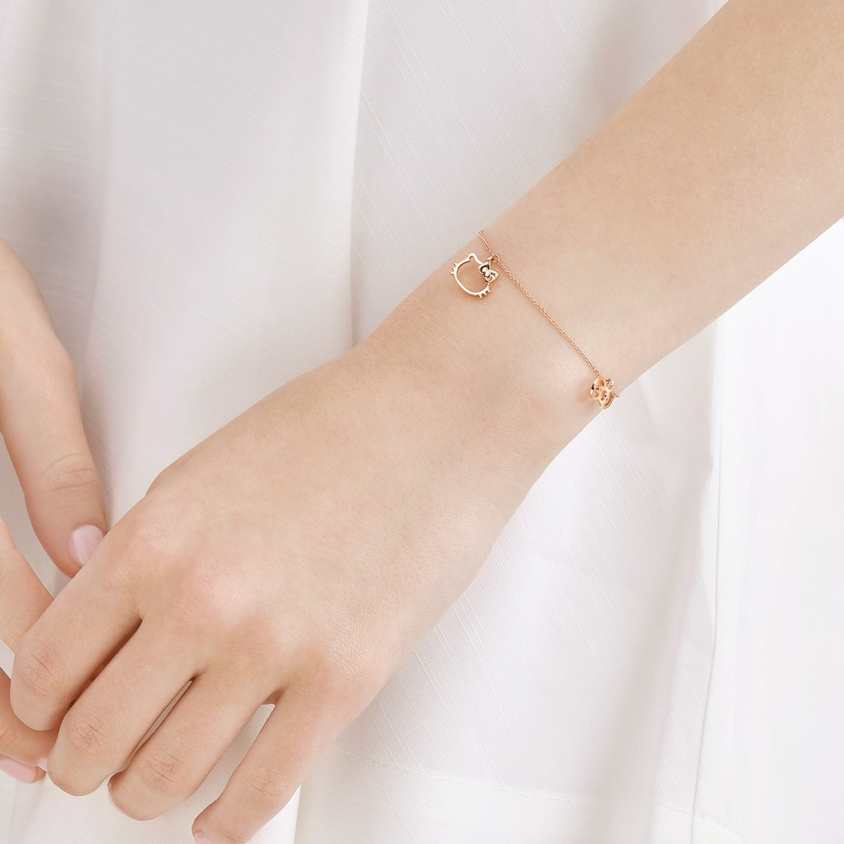 Hello Kitty' 18K Rose Gold Bracelet
