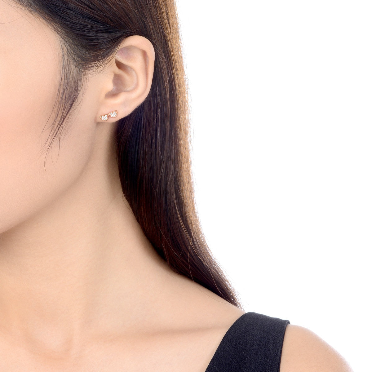 Ear Play' 18K Red Gold Diamond Sunglasses Single Earring