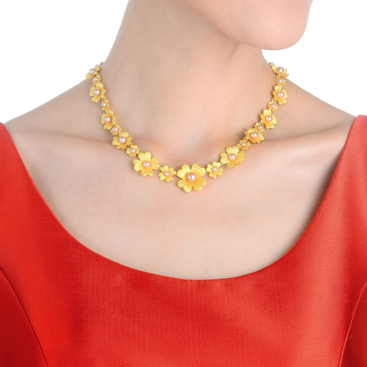 Floral' 999.9 Gold Necklace