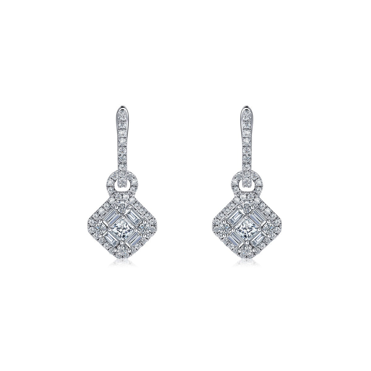 Sculpt' 18K White Gold Diamond Earrings