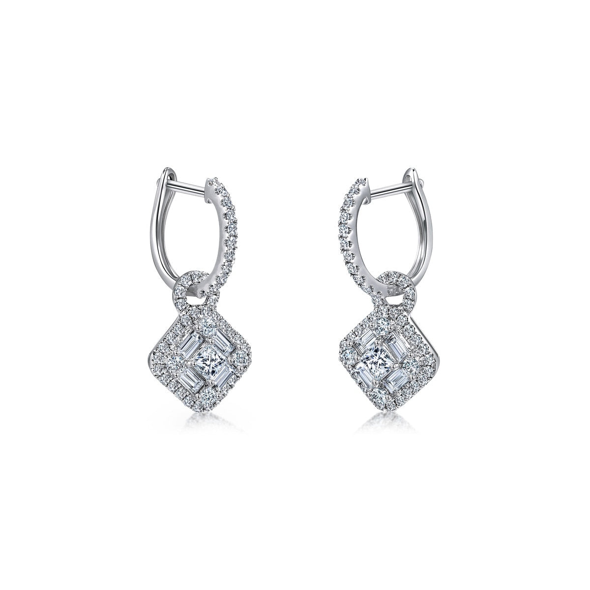 Sculpt' 18K White Gold Diamond Earrings