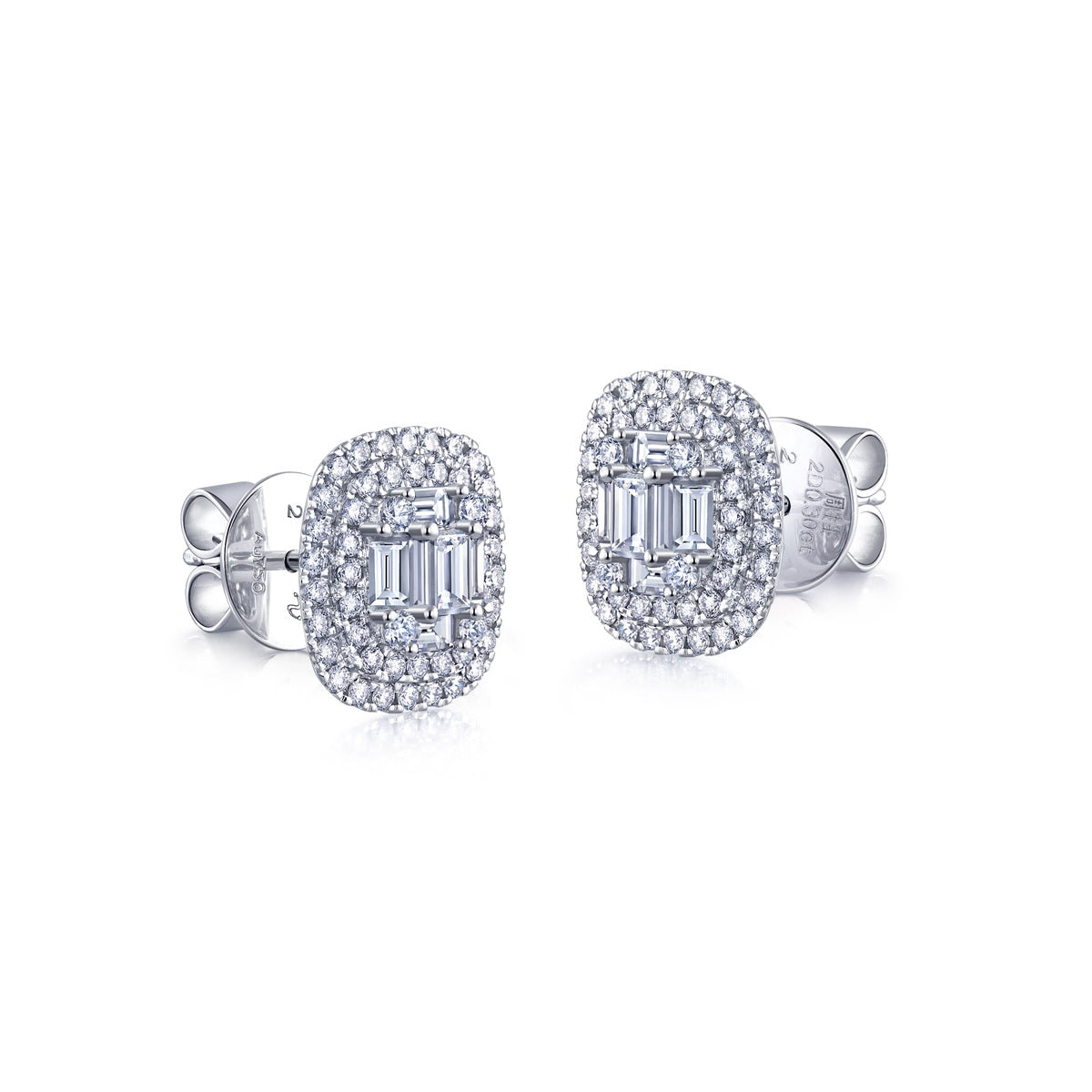 18K White Gold Diamond Earrings