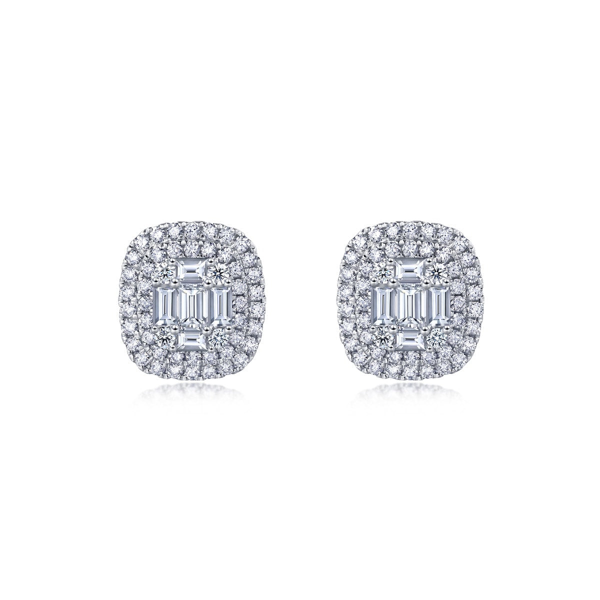 18K White Gold Diamond Earrings