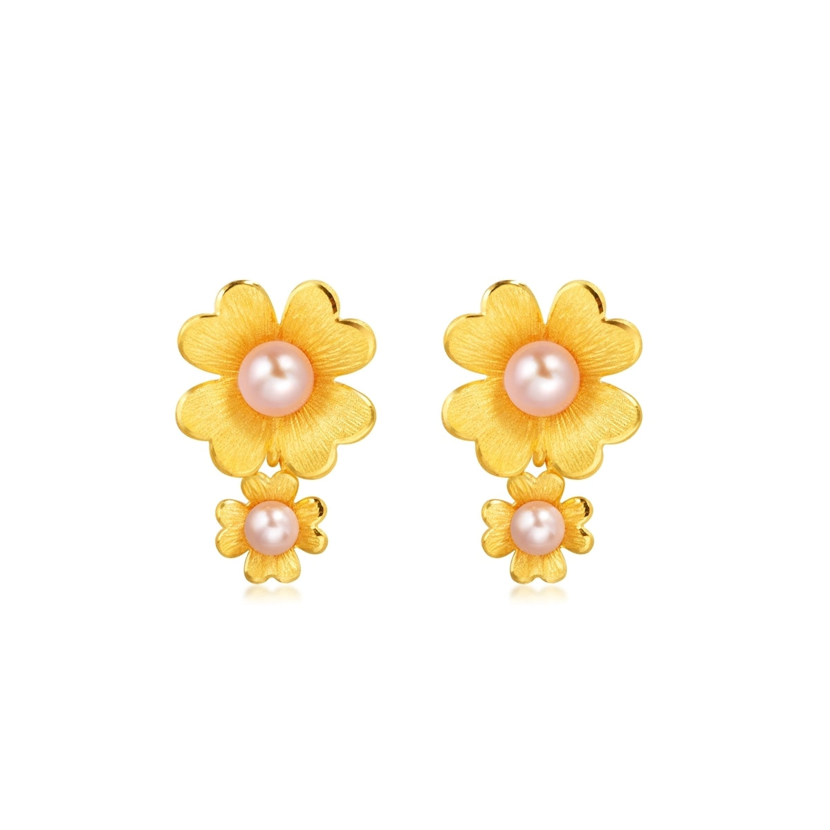 Floral' 999.9 Gold Earrings