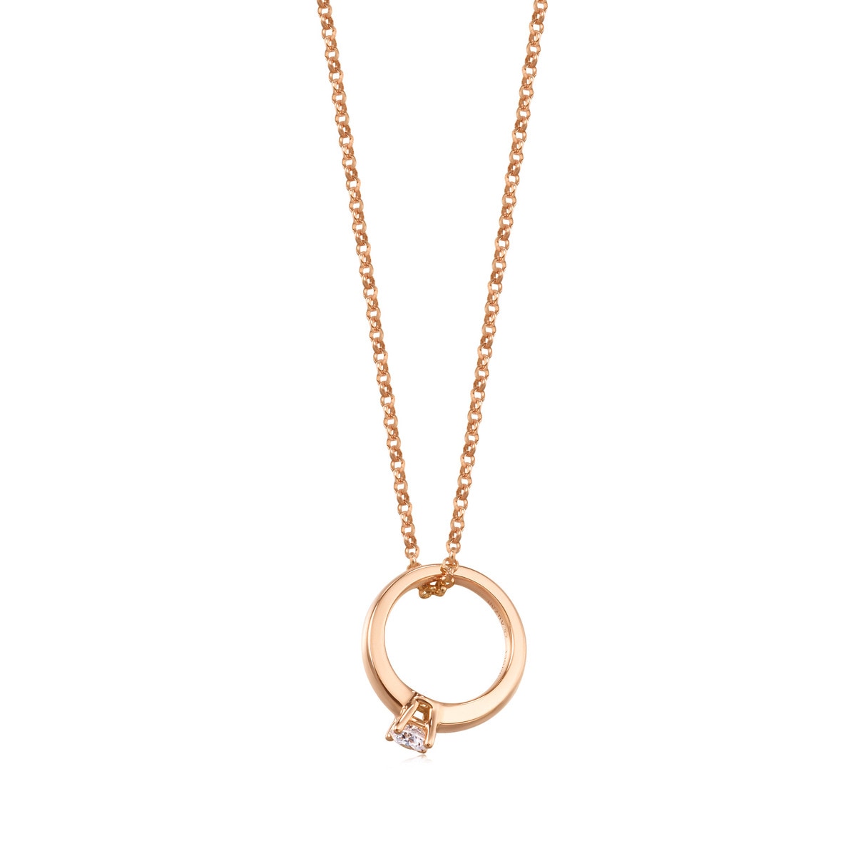 18K Rose Gold Diamond Necklace