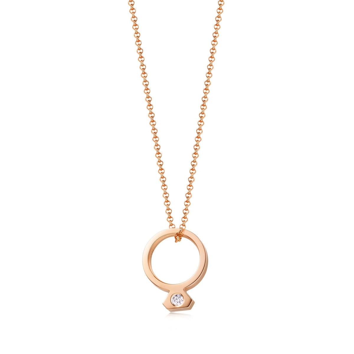 18K Rose Gold Diamond Necklace