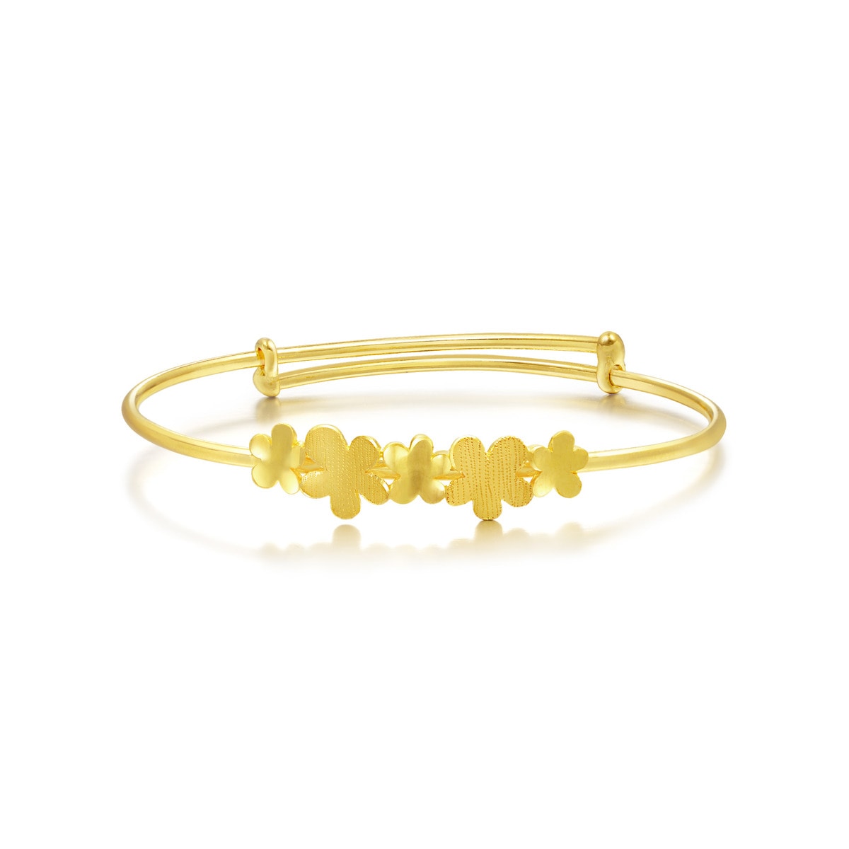 Floral' 999.9 Gold Bangle