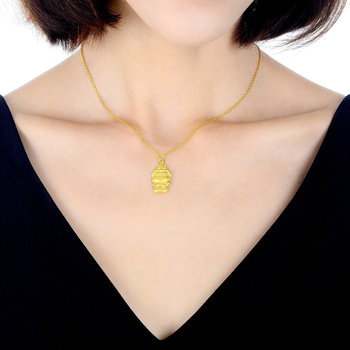 Fate with Buddha' 999.9 Gold Truth Buddha (Dragon & Snake) Pendant