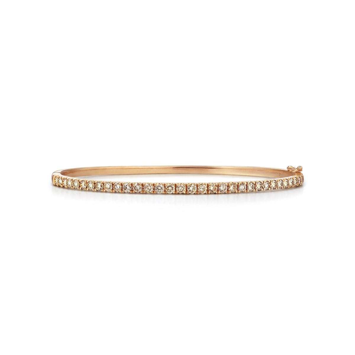 18K Rose Gold Brown Diamond Bangle