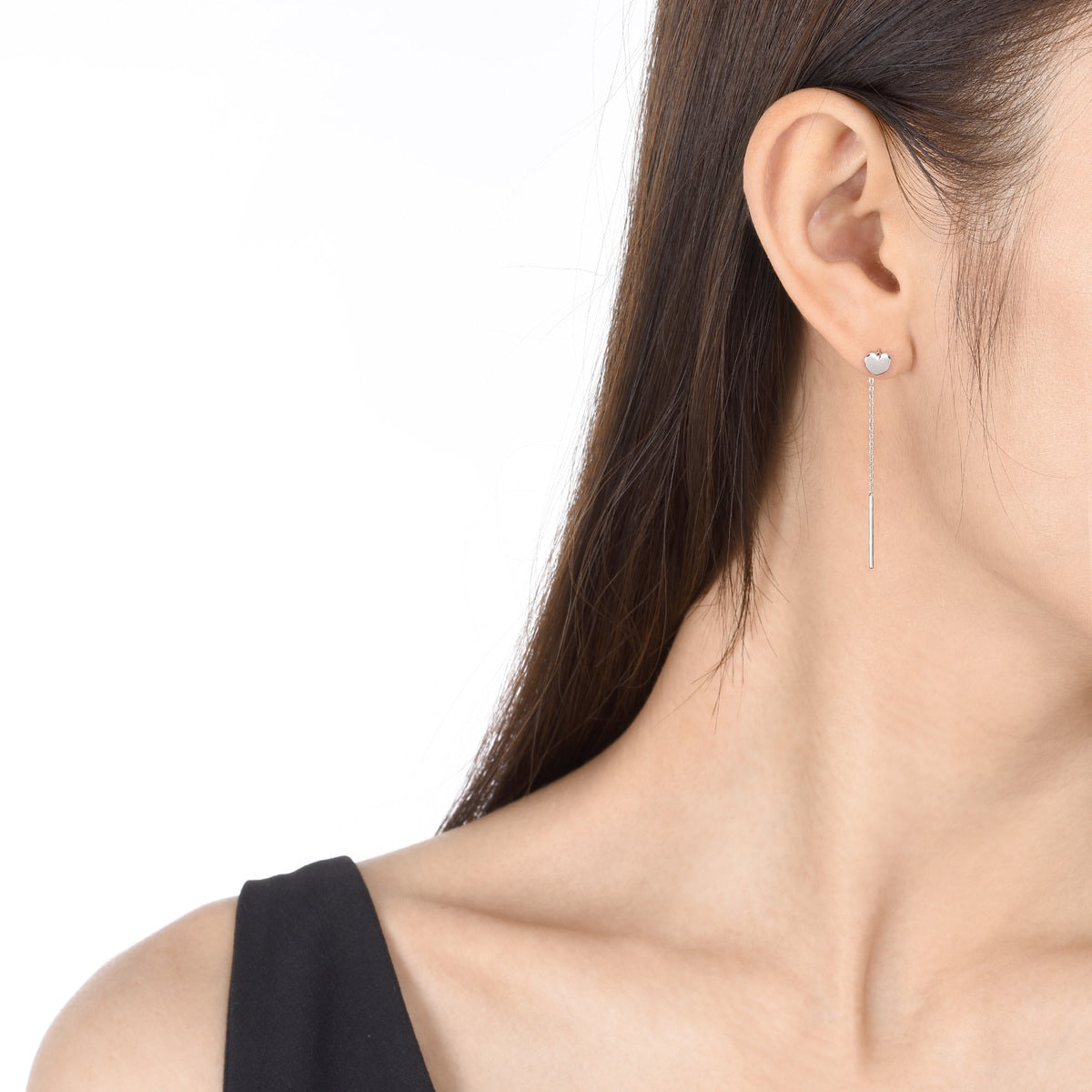 Ear Play' 950 Platinum Heart Single Earring