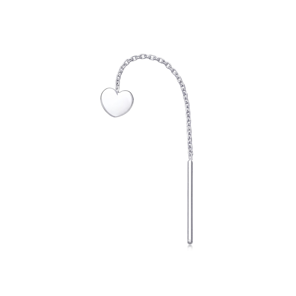 Ear Play' 950 Platinum Heart Single Earring