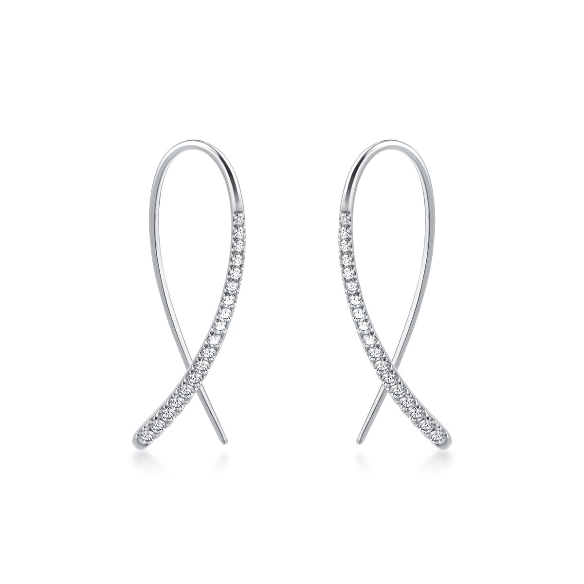 Ear Play' 18K White Gold Diamond Earrings