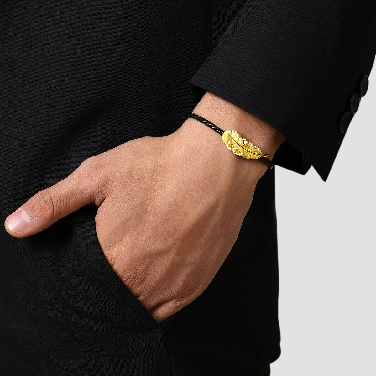 Gold Rhyme 999.9 Gold Feather Bracelet
