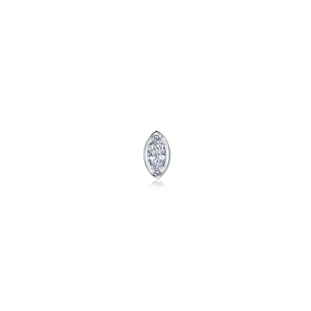 Ear Play' 18K White Gold Marquise-Cut Diamond Single Earring