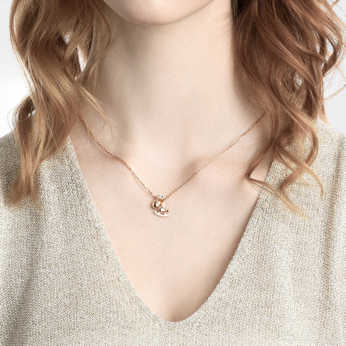 18K Gold Diamond Rocking Horse Pendant