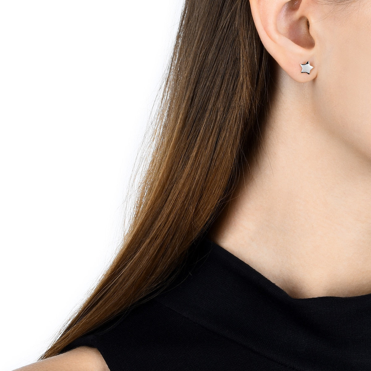 Ear Play' 950 Platinum Star Single Earring