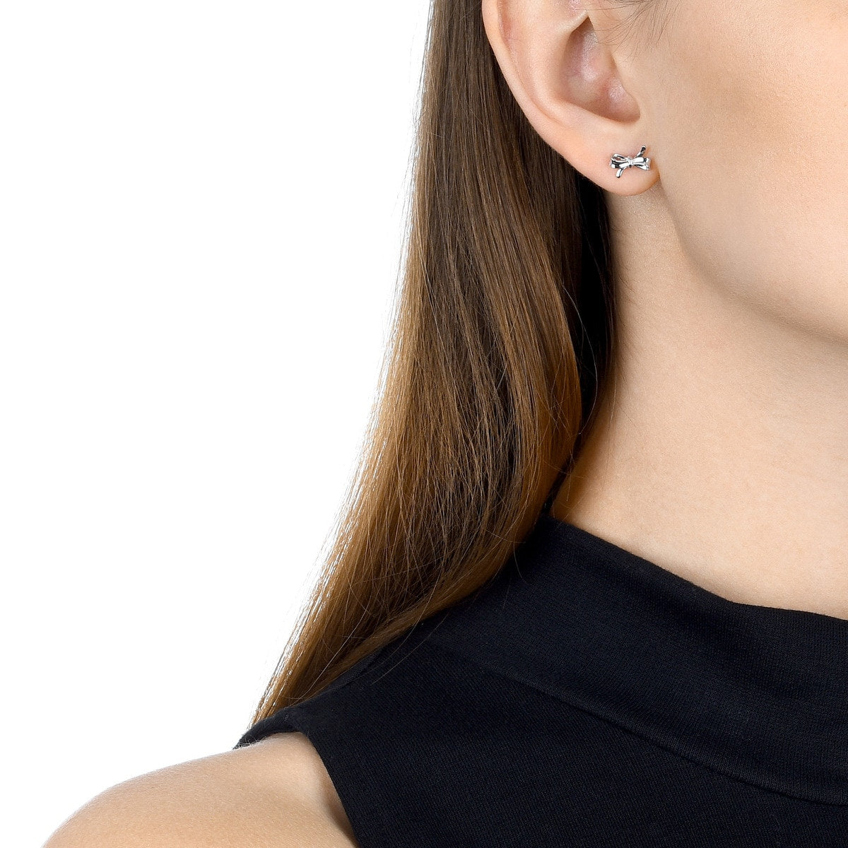 Ear Play' 950 Platinum Ribbon Single Earring