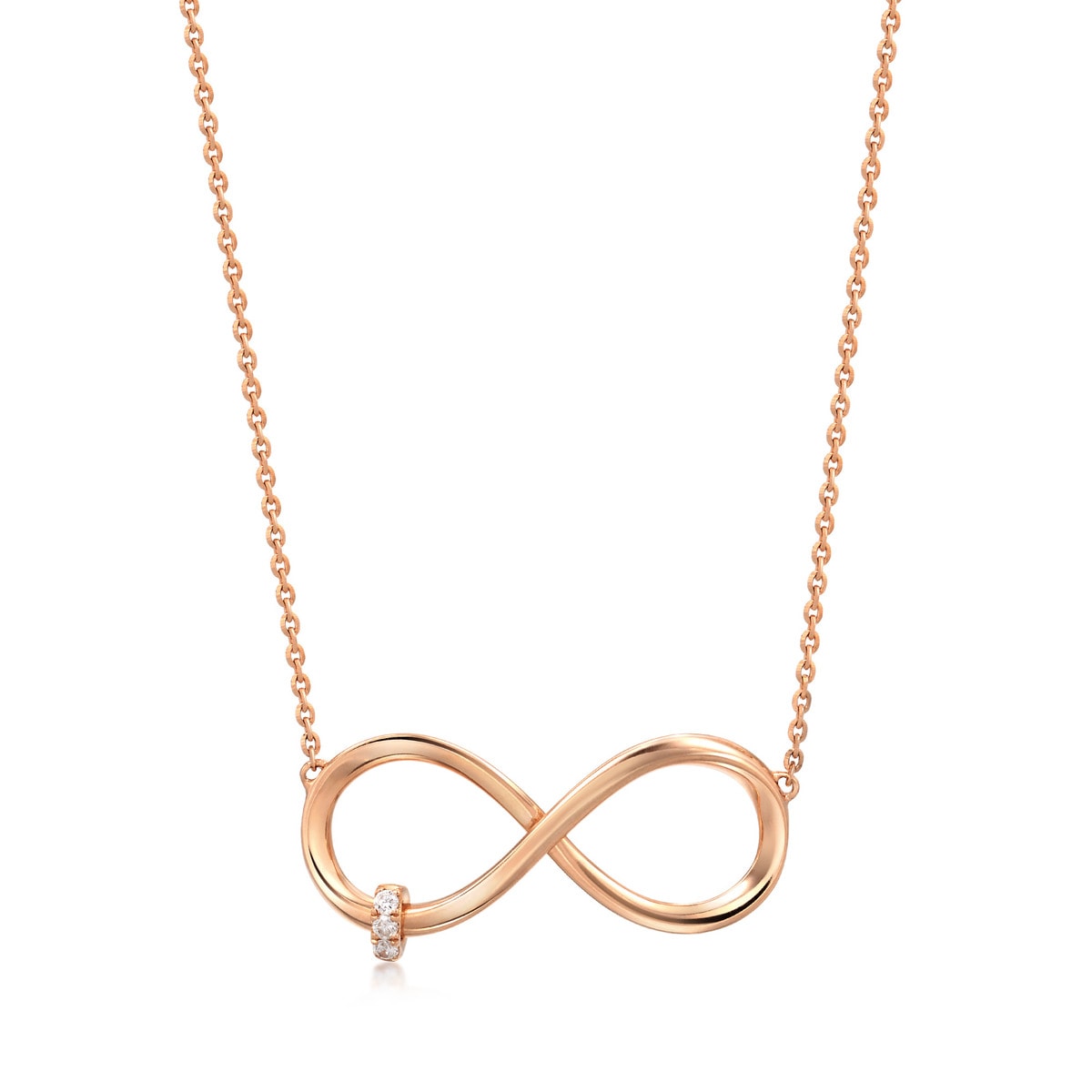 18K Rose Gold Diamond Necklace