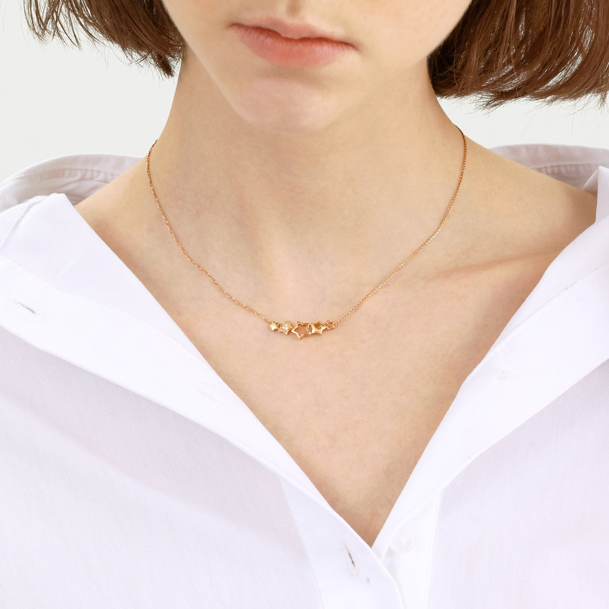 18K Rose Gold Diamond Necklace