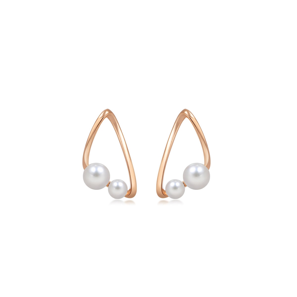 Petite' 18K Rose Gold Akoya Pearl Earrings