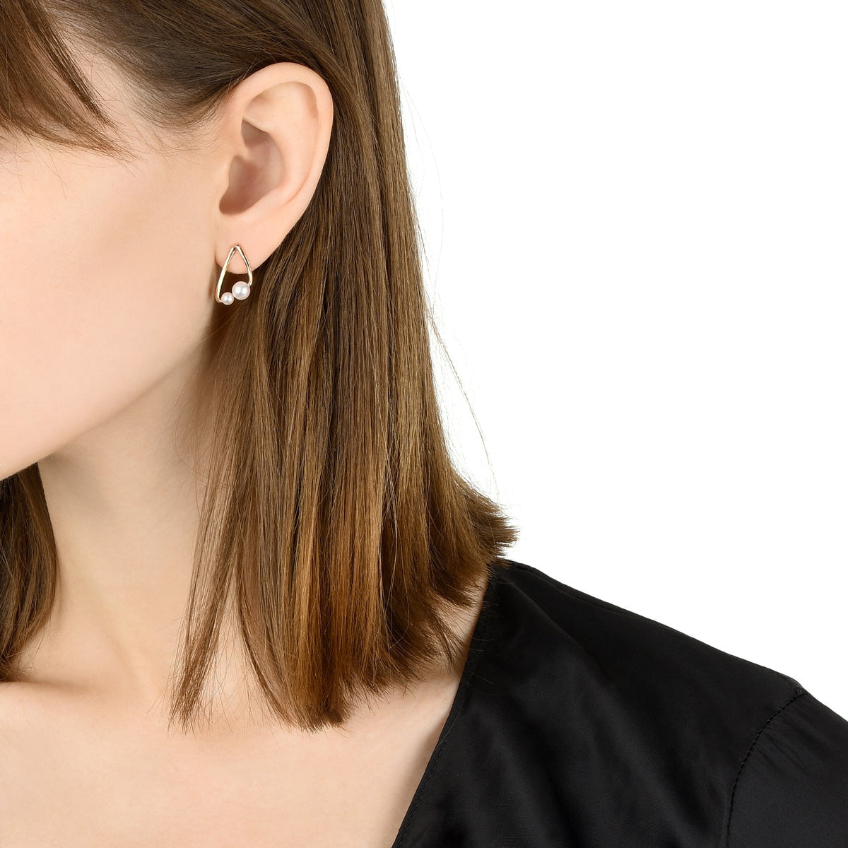 Petite' 18K Rose Gold Akoya Pearl Earrings
