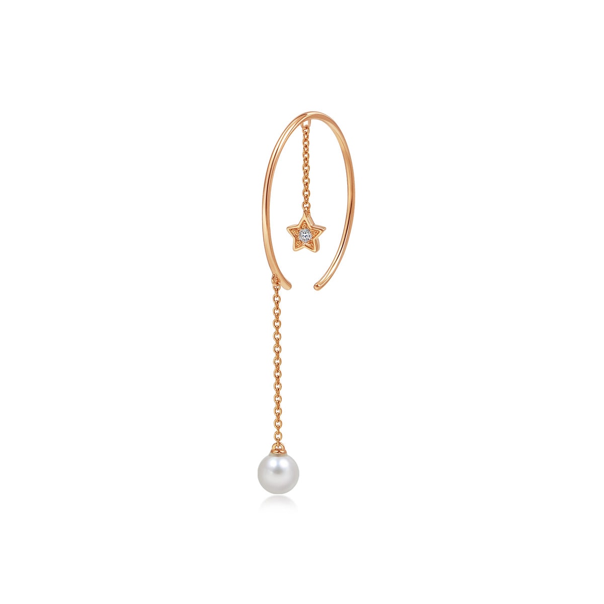 Petite' 18K Red Gold Akoya Pearl Single Earring