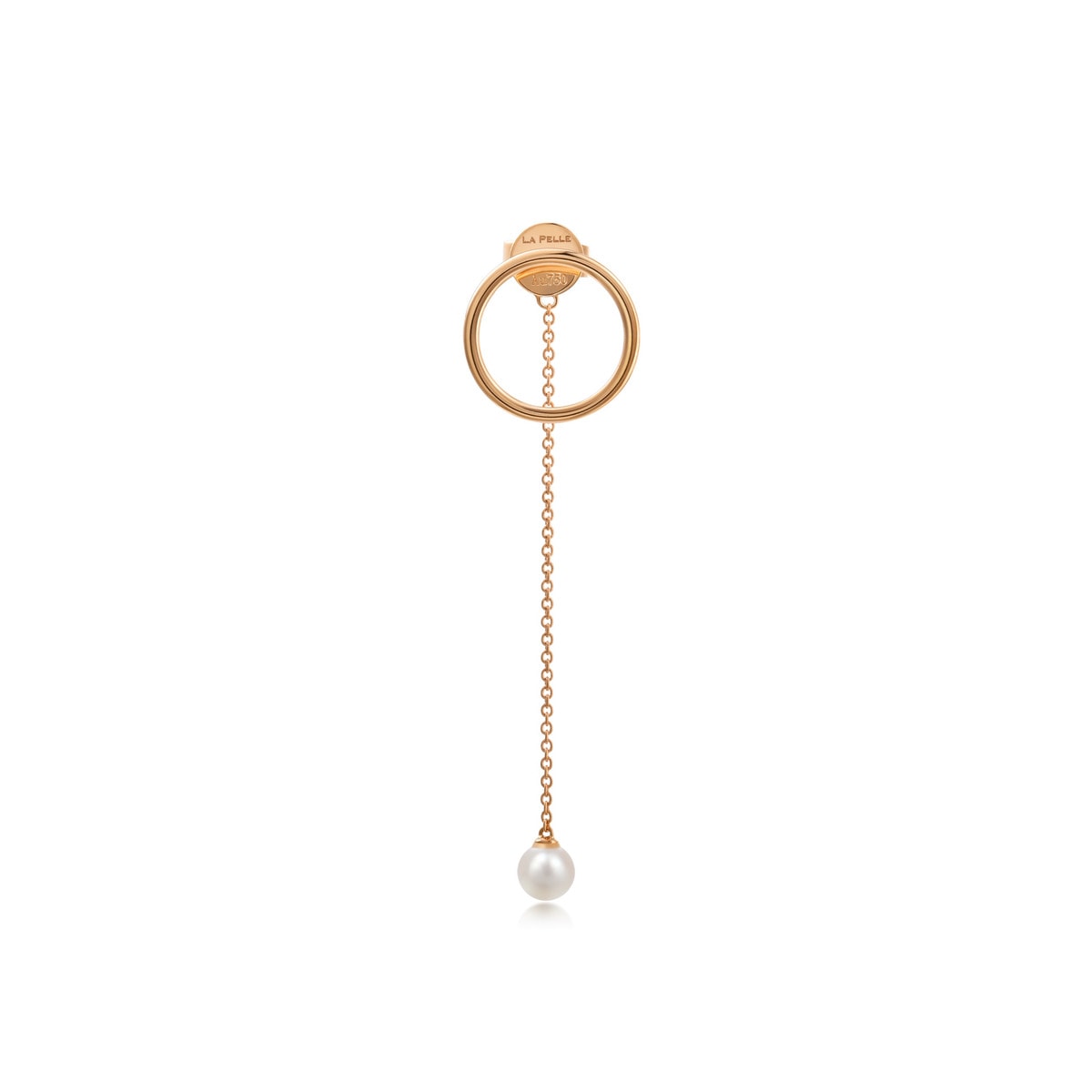 18K Red Gold Akoya Pearl Single Earring