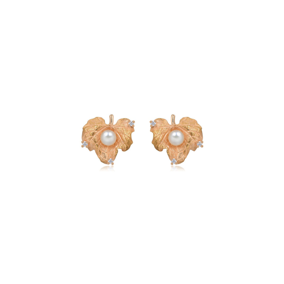 Voyage' 18K Rose Gold Freshwater Pearl Earrings