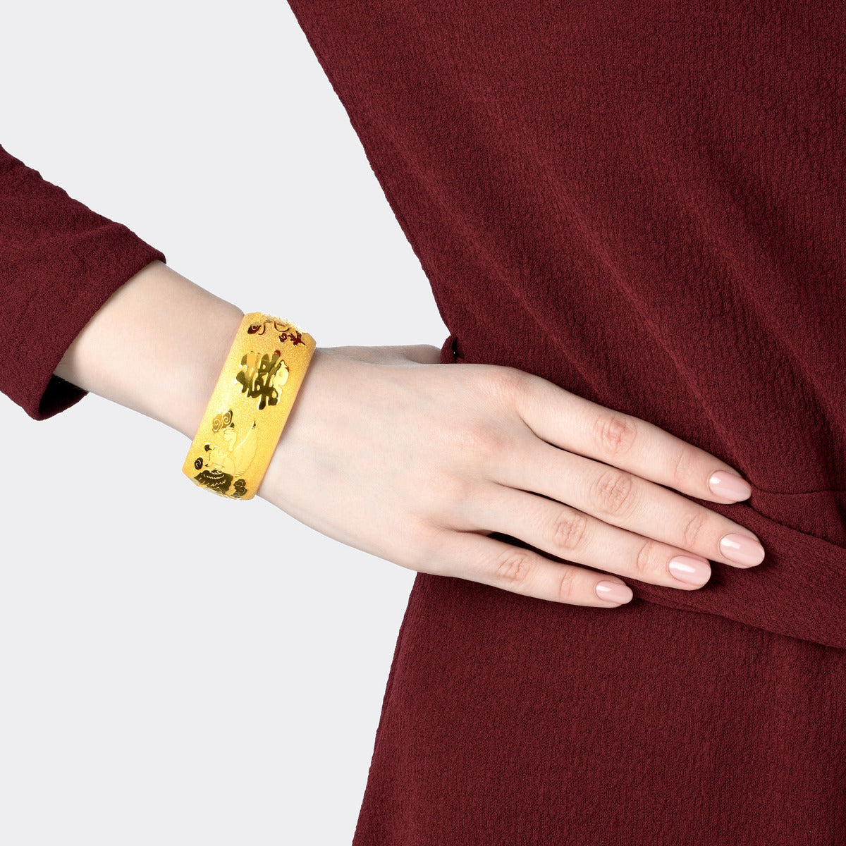 Dragon & Phoenix' 999.9 Gold Bangle