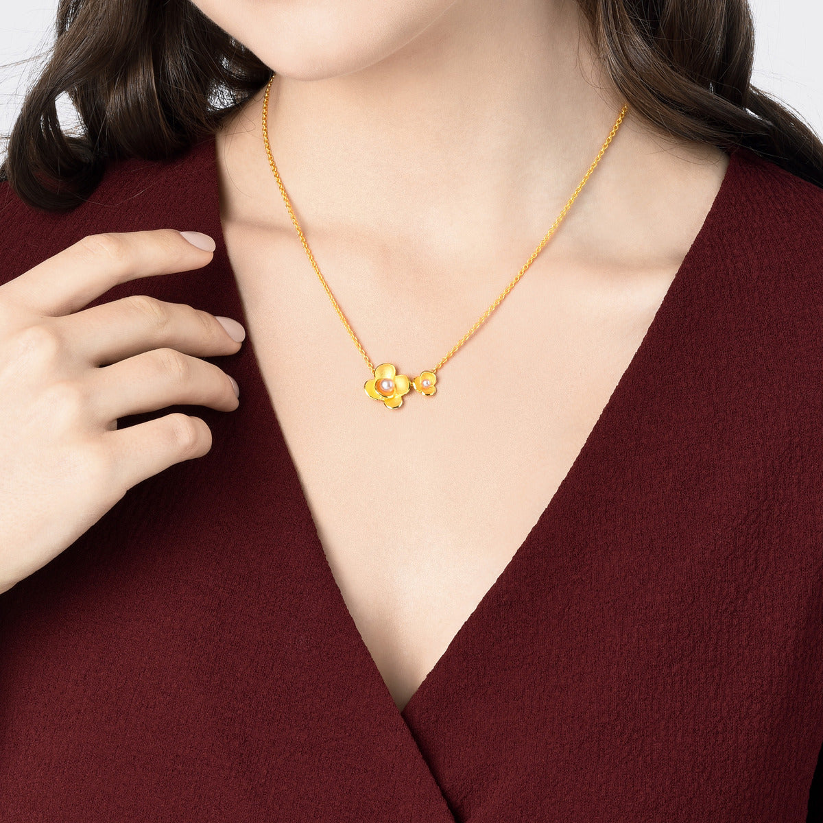 Floral' 999.9 Gold Necklace