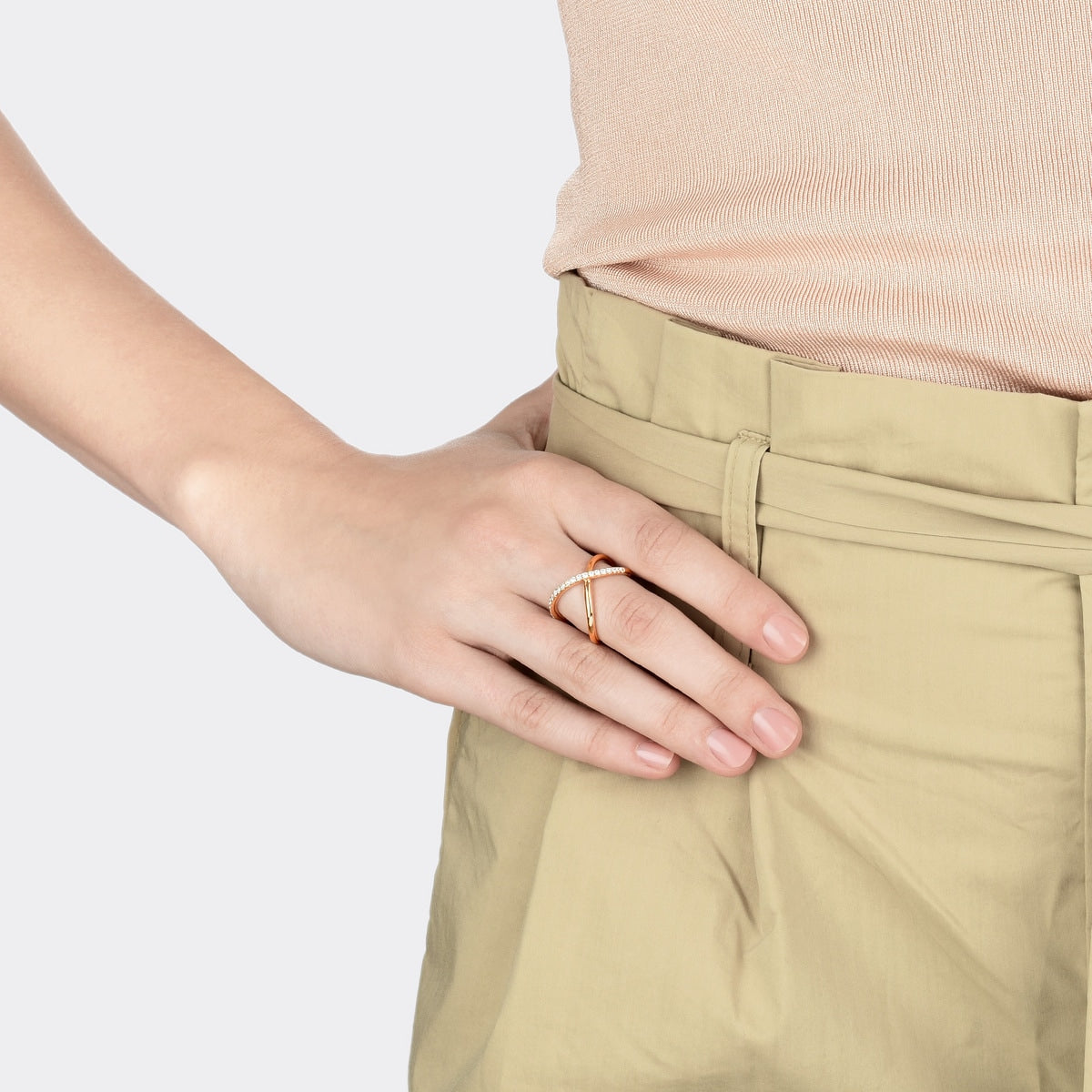 18K Rose Gold Diamond Ring