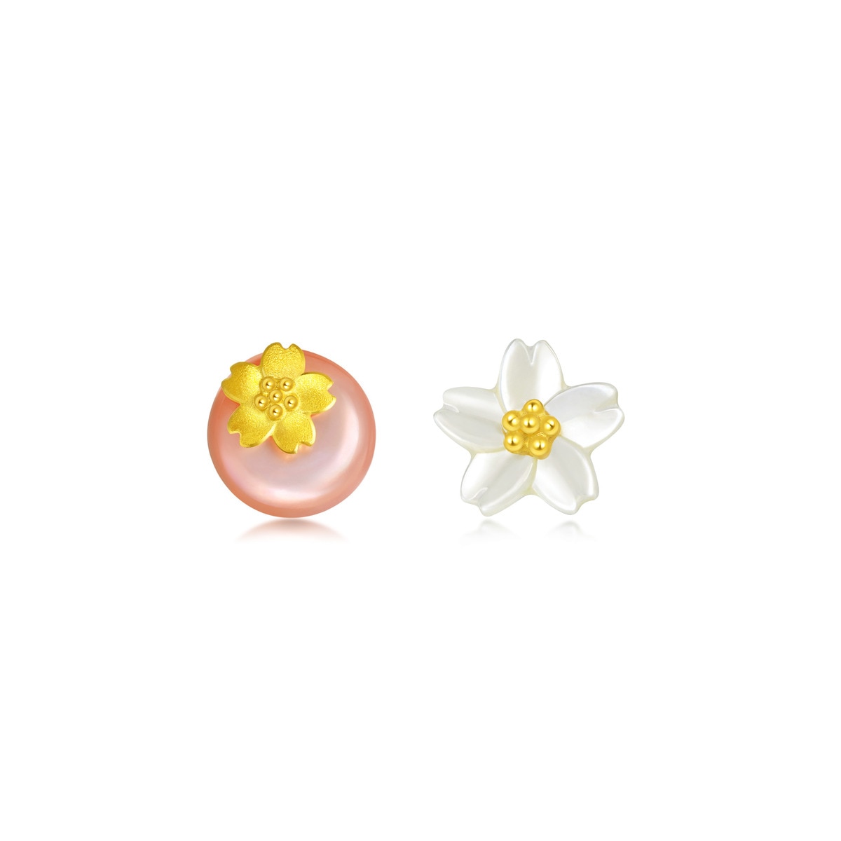 Wishes' 999.9 Gold Cherry Blossom Earrings